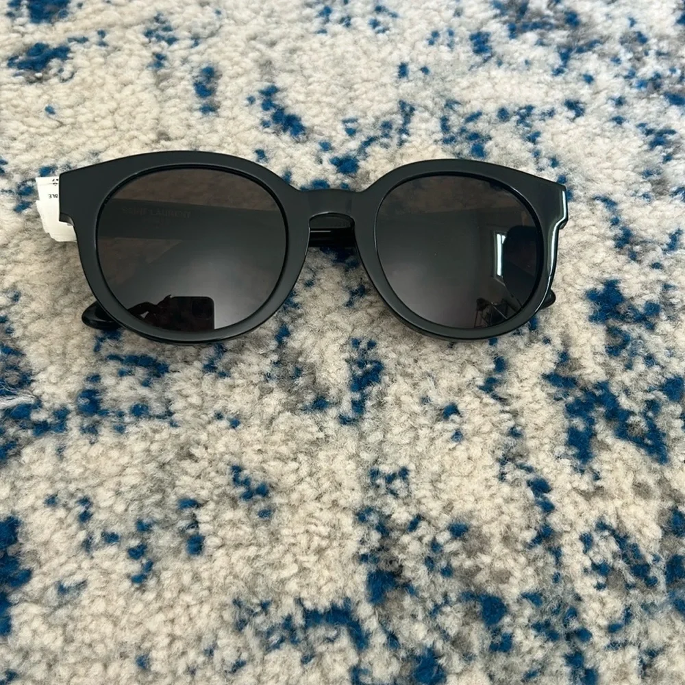 YSL Saint Laurent black acetate monogram sunglasses SL M15 black /grey/gold
